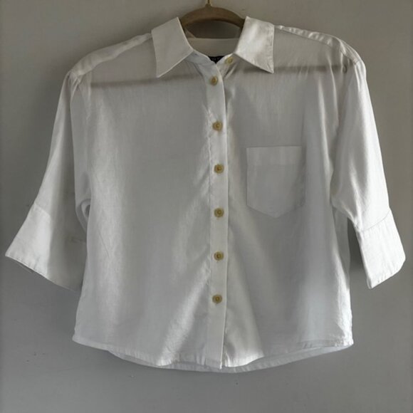 J. Crew Herringbone Twill Button-Up Shirt in White - Picture 3 of 4